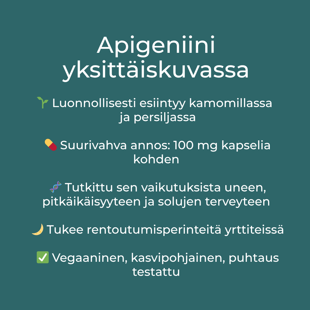 Apigeniini lisäravinne yksittäiskuvassa