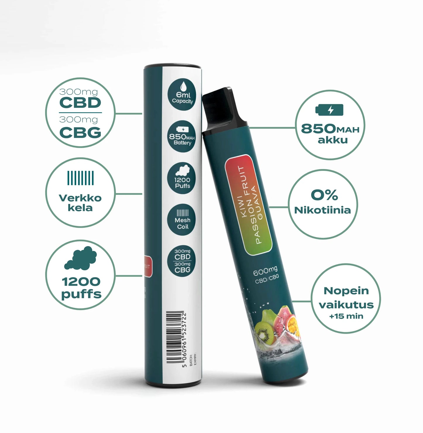 CBD & CBG Kertakäyttö Vape 6ml
