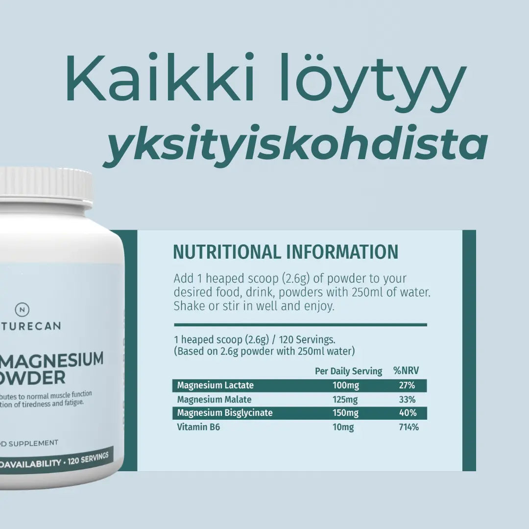 Magnesium ravintoarvot