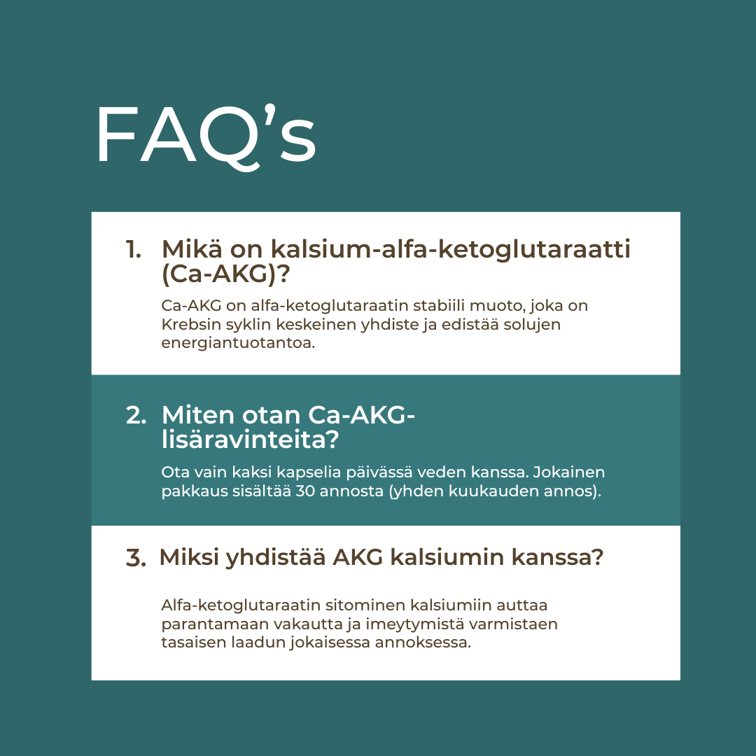 Usein kysytyt kysymykset kalsium alfa ketoglutaraatista