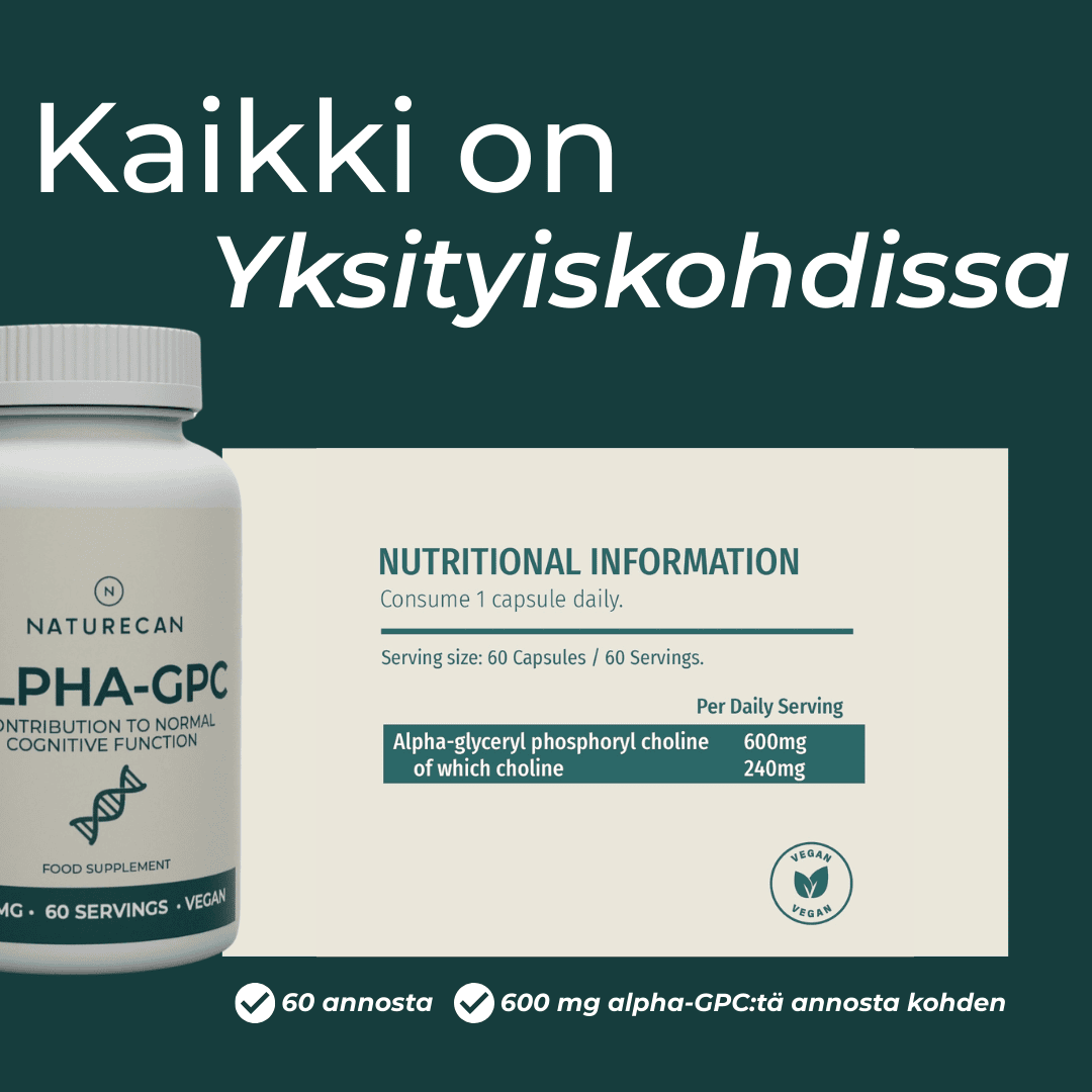Alpha-GPC:n yksityskohdat