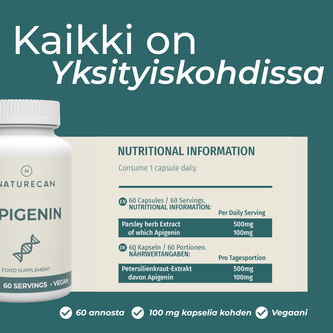 Apigeniini Lisäravinne ravintosisältö