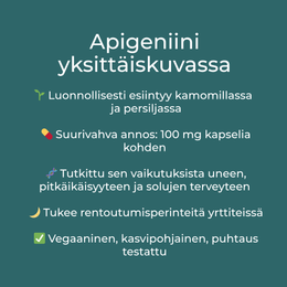 Apigeniini lisäravinne yksittäiskuvassa