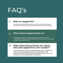 Usein kysytyt kysymykset Apigeniini lisaravinteestä