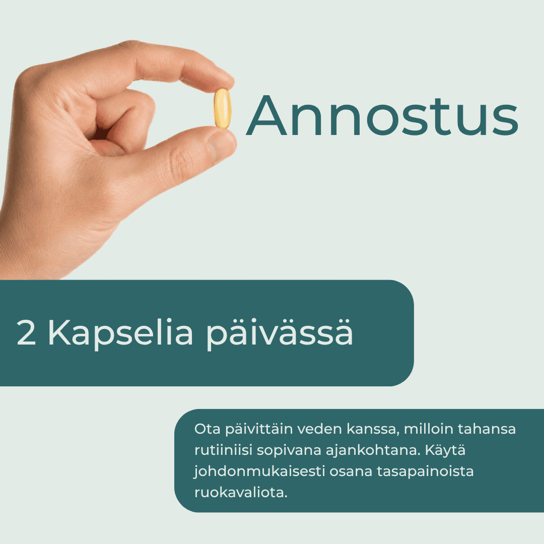 annostus Vegaaniset Omega-3 