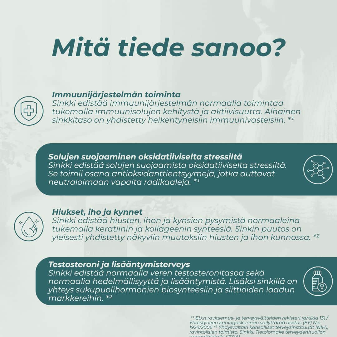 mihin sinkki auttaa