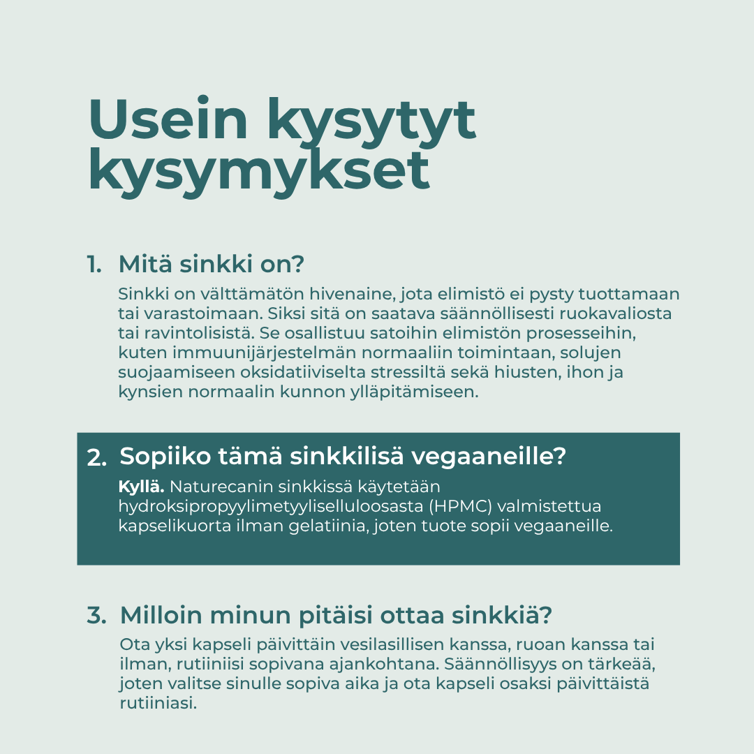 mihin sinkki auttaa ja mitä se on