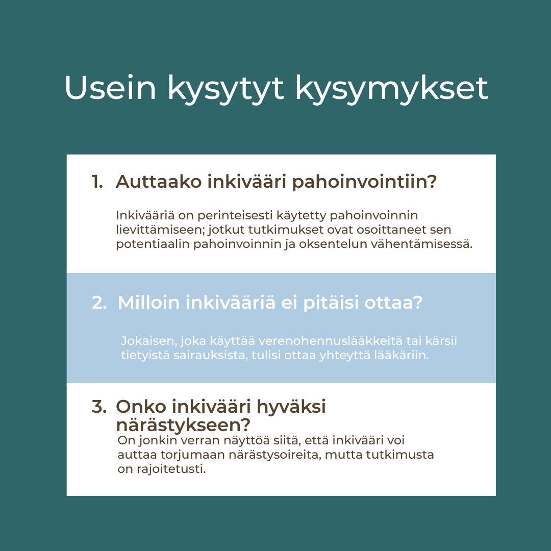 mihin inkivääri auttaa