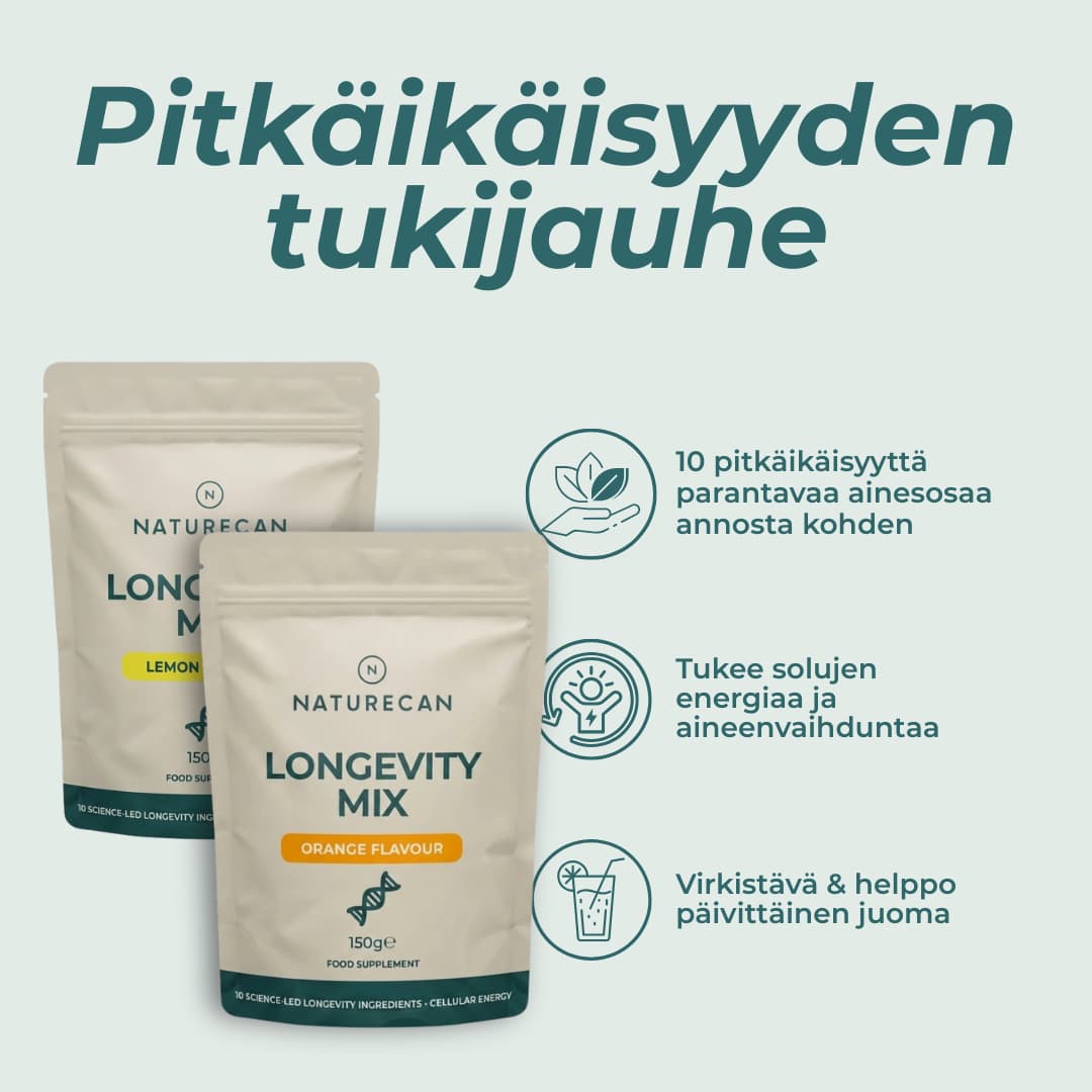 Pitkäikäisyyden tukijauhe