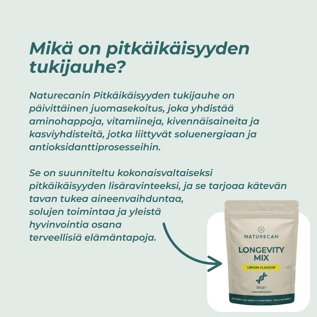 mikä on Pitkäikäisyyden tukijauhe