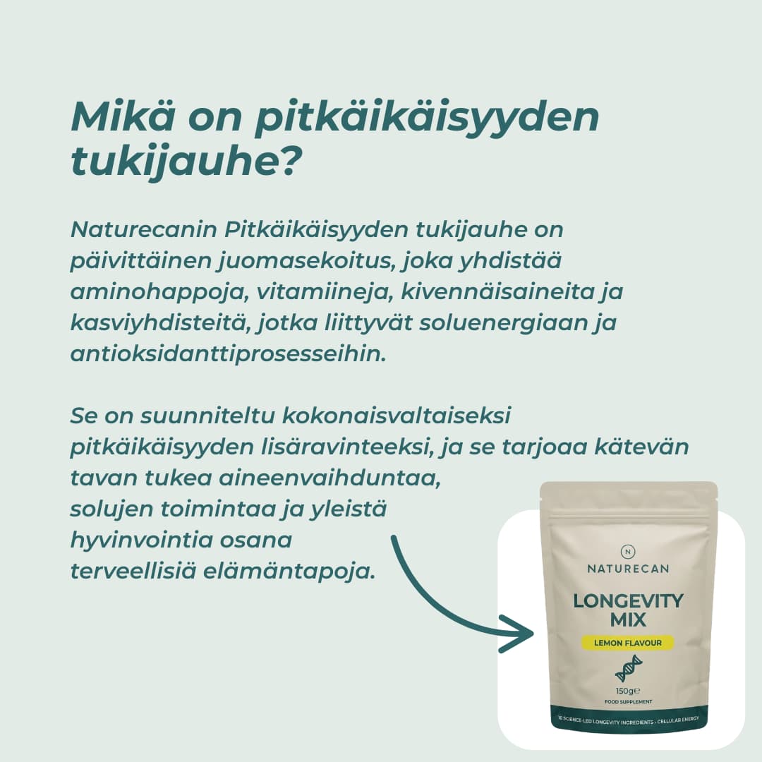 mikä on Pitkäikäisyyden tukijauhe