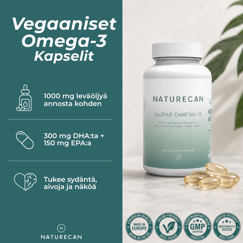 Naturecanin Vegaaniset Omega-3 Kapselit