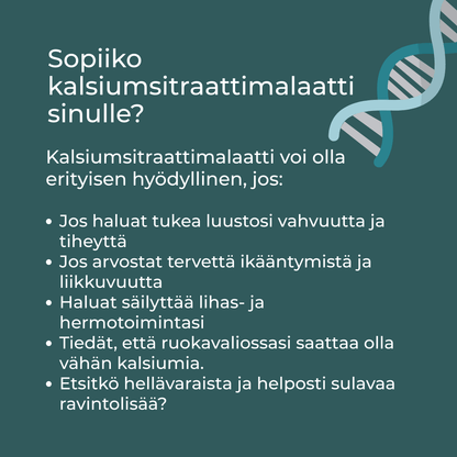 Sopiiko kalsiumsitraattimalaatti sinulle