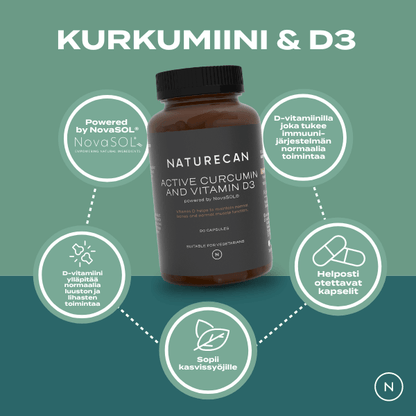 Vegaaniset CBD-kapselit - Kurkumiini & D3