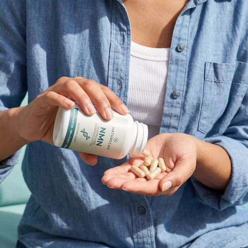 NMN kapselit kädessä