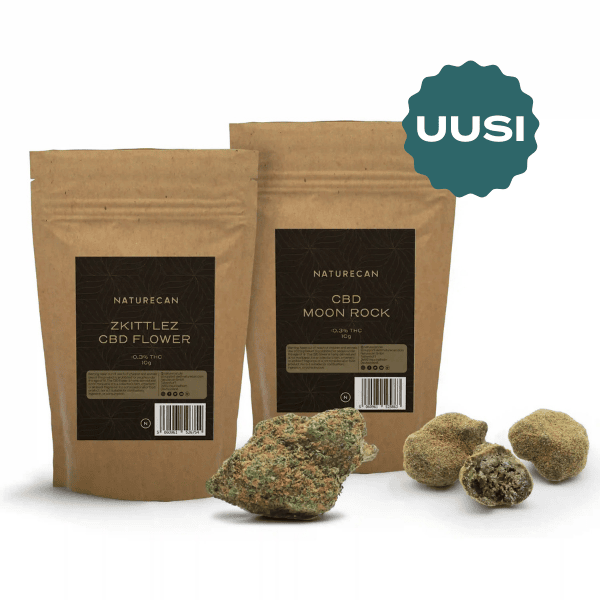 CBD-Kukka premiumpaketti kahdella eri maulla