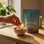 Sokerittomat CBD-Karkit kulhossa