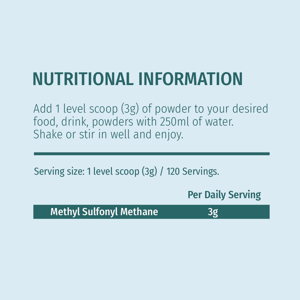 nutritional information MSM